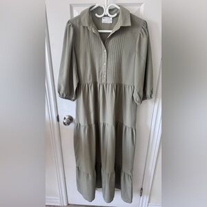 ASOS Sage Green Long Sleeve Dress